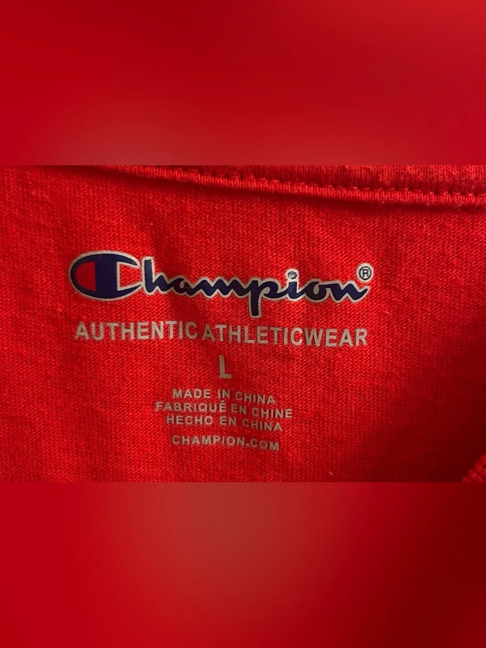 Champion Red Logo Short Sleeve Tee